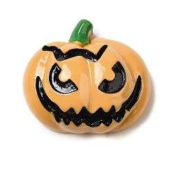 Тыква Хэллоуин тема мультфильм смоляные кабошоны, тыква, 21.5x24x9.5 мм