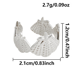 Нержавеющая Сталь Цвет 304 открытые кольца манжеты из нержавеющей стали, формы раковины, цвет нержавеющей стали, 12 мм, внутренний диаметр: 21 мм