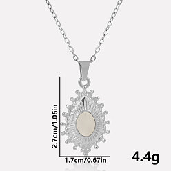 Нержавеющая Сталь Цвет 304 ожерелья с подвесками-каплями из натуральной белой ракушки из нержавеющей стали, цвет нержавеющей стали, кулон: 2.7x1.7 см