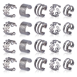 Черный Цвет Металла 16 Серьги-манжеты С-образной формы из сплава для мужчин и женщин, металлический черный , 6~9x10.5~13 мм, 5 шт / пакет