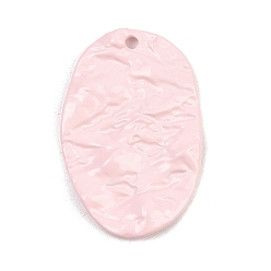Pink Подвески из сплава , овальные амулеты, окрашеные, без кадмия и без свинца и без никеля, розовые, 40x26x3 мм, отверстие : 2.5 мм