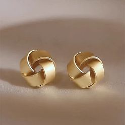 Золотой Серьги-гвоздики из сплава с вечным узлом, золотые, 12 мм