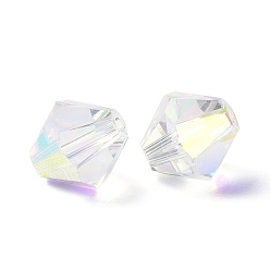 Clear AB Imitation Austrian Crystal Beads, Grade AAA, Faceted, Bicone, Clear AB, 6x6mm, Hole: 0.7~0.9mm