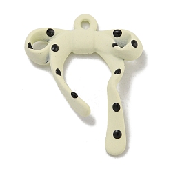 Белый Акриловые подвески краскораспылительные, без свинца, без кадмии и без никеля, бантом прелести, белые, 24.5x20x5 мм, отверстие : 1.6 мм