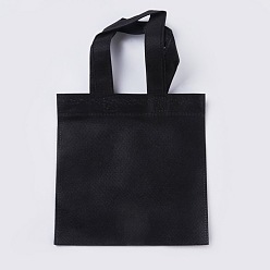 Negro Bolsas ecológicas reutilizables, bolsas de compras de tela no tejida, negro, 33x19.7 cm