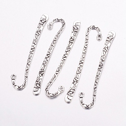 Antique Silver Tibetan Style Alloy Bookmarks, Lead Free and Cadmium Free, Antique Silver, 79.5x15.5x2mm, Hole: 2mm
