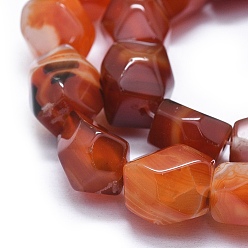 Banded Agate Natural Banded Agate/Striped Agate Beads Strands, Dyed & Heated, Nuggets, 16~20x14~18mm, Hole: 2~2.5mm, about 22~23pcs/strand, 14.5 inch~15.7 inch(37~40cm)