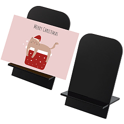 Черный Акриловые подставки для открыток с наклонной спинкой, прямоугольные, чёрные, 7x6x10 см