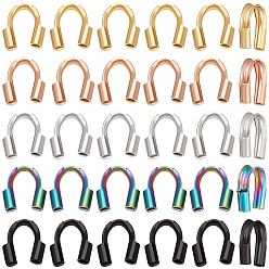 (52) Непрозрачная лаванда 60 шт. 5 цвет 316 хирургическая нержавеющая сталь защитная проволока и протекторы, разноцветные, 6.3~7x4.5~5x1.5 мм, отверстие : 0.7 мм, 12 шт / цвет