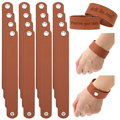 Terre De Sienne 20Bracelet en cuir PU à large cordon, bracelet avec bouton pression en fer pour hommes femmes, Sienna, 8-3/4 pouce (22.2 cm)