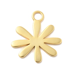 Цветок 925 стерлингов серебряные подвески, золотые, с печатью 925, цветок, 18.5x16.5x1 мм, отверстие : 2.5 мм