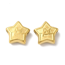 Золотой 304 из нержавеющей стали бусы, звезда, золотые, 8x8x3 мм, отверстие : 1 мм