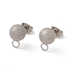 Нержавеющая Сталь Цвет Не тускнеет 304 фурнитура для сережек-гвоздиков из нержавеющей стали, с ушными гайками и горизонтальными петлями, , круглые, цвет нержавеющей стали, 12x8 мм, отверстие : 2.7 мм, штифты : 0.7 мм