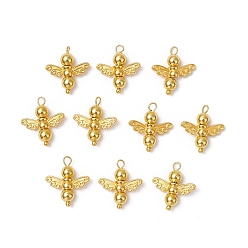 Золотой 10шт. гальванизированные синтетические немагнитные гематитовые бусины-ангелы, с легкосплавными крыльями, золотые, 15x14x4 мм, отверстие : 1.2 мм