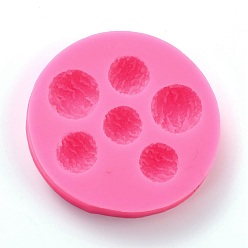 Hot Pink Food Grade Silicone Molds, Fondant Molds, For DIY Cake Decoration, Chocolate, Candy Mold, Half Round, Hot Pink, 80x14mm, Inner Diameter: 17~22mm