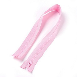 Бледно-Розовый Аксессуары для одежды, нейлоновая и смоляная молния, со съемником молнии сплава, Компоненты застежки-молнии, розовый жемчуг, 57.5x3.3 см