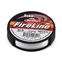 White Fusionline Plastic Microfused Braided Beading Thread, Round, White, 0.15mm, Tensile Strength: 6 LB, about 50.00 Yards(45.72m)/Roll