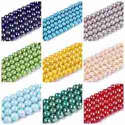 Mixed Color Electroplate Opaque Glass Beads Strands, AB Color Plated, Round, Mixed Color, 4~4.5mm, Hole: 0.8mm, about 97~99pcs/strand, 14.76 inch~14.96 inch(37.5~38cm)