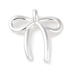 925 Sterling Silver Plated Brass Pendants, Bowknot, 925 Sterling Silver Plated, 21x20x5mm, Hole: 1.8mm