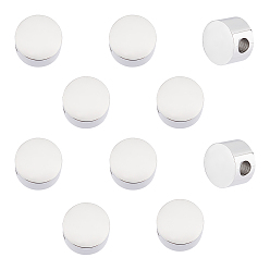 Нержавеющая Сталь Цвет 304 из нержавеющей стали бусы, плоско-круглые, цвет нержавеющей стали, 5x8 мм, отверстие : 2.5 мм, 10 шт / коробка