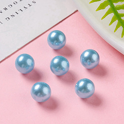 Голубой Абс пластмасса имитация жемчужина круглые бусины, окрашенные, без отверстия , голубой, 8 мм , около 1500 шт / мешок
