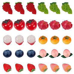 (52) Непрозрачная лаванда 30шт. 10 стили миниатюрных украшений в виде фруктов из смолы, аксессуары для домашнего кукольного домика с микро-ландшафтом, притворяясь опорными украшениями, разнообразные, разноцветные, 15.5~29x15~22x13~19.5 мм, 3 шт / стиль