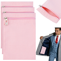 Pink Canvas Cloth Zipper Bags, Rectangle, with Alloy Finding for Clothes Sewing, Pink, 20x12.5x0.2cm