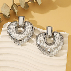 Сердце Серьги сплава, платина, сердце, 50 мм