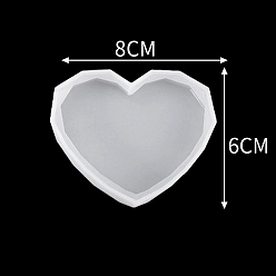 Heart Silicone Cup Mat Molds, Coaster Molds, Resin Casting Molds, for UV Resin, Epoxy Resin Craft Making, Heart, 80x60x13mm