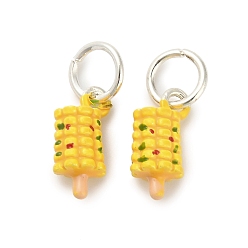 Corn Подвески из эмали и сплава, с целью перехода в кольце, кукуруза, 14x7x5 мм, отверстие : 5 мм