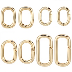 Настоящее золото 18K 8 шт. 4 стили латунные застежки-твистеры, долговечный, овальные, реальный 18 k позолоченный, 13~29x10~15.5x2~4 мм, 2 шт / стиль