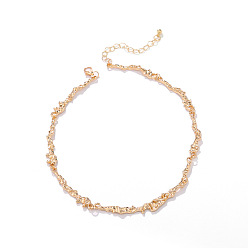 Золотой Цепочки из сплава с нерегулярными звеньями, золотые, 17.72 дюйм (45 см)