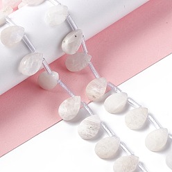 Rainbow Moonstone Бусины из натурального радужного лунного камня, сверху просверленные бусы, граненые, слеза, 12x8x4 мм, отверстие : 0.7 мм, около 32 шт / нитка, 15.08~15.24 дюйм (38.3~38.7 см)