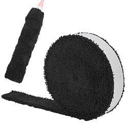 Black 5M Microfiber Anti-slip Badminton Tennis Racket Grip Tape, Handle Grip Tape, Black, 30x3.5mm