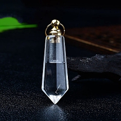 Хрусталь Подвески для флаконов для духов из натурального кристалла кварца, спа ароматерапия эфирное масло пустая бутылка подвески, 4.8x1.5 см