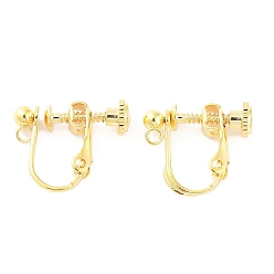 Настоящее золото 18K 316 клипсы из нержавеющей стали, реальный 18 k позолоченный, 16x13x5 мм, отверстие : 1.5 мм