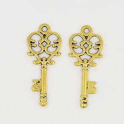 Античное Золото Сплавочные подвески тибетского стиля, отмычка сплава подвески, без свинца, без никеля и без кадмия, античное золото , 33x14x2 мм, отверстие : 2 мм