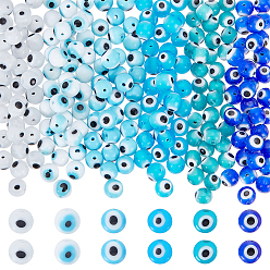 (52) Непрозрачная лаванда 210 шт 6 цвета ручной работы бусины лэмпворк сглаза, круглые, разноцветные, 6 мм, отверстие : 1 мм, 35 шт / цвет