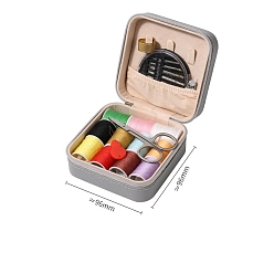 Серый Наборы инструментов для вязания своими руками, включая провод, нитевдеватель, игла, наперсток, ножницы, серые, 9.6x9.6 см