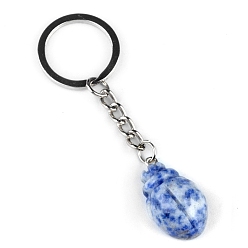 (306FM) Жонкиль матовый с лаймовой подкладкой Брелок жук, Натуральная голубая пятнистая яшма, подвесное украшение для рюкзака, 8 см