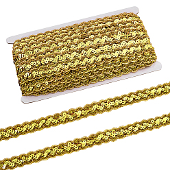 Светло-хаки Блестящая волнистая лента с металлическим полиэфирным кружевом, с блестка, аксессуары, светлый хаки, 3/4 дюйм (19 мм), около 14.22 ярдов (13 м) / шт