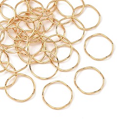Real 18K Gold Plated SHEGRACE Brass Linking Rings, Twisted Round Ring, Cadmium Free & Lead Free & Nickel Free, Long-Lasting Plated, Real 18K Gold Plated, 17.5x1.5mm, Inner Diameter: 16mm
