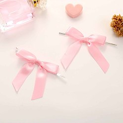 Pink Бант из полиэфирной атласной ленты ручной работы, с перекрученным галстуком, для запайки пищевых продуктов и украшения воздушными шарами, розовые, 70x70x7 мм