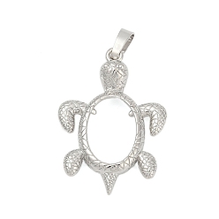 Turtle Сеттинги для кулона (кабошонов), латунь , серия океана, настройки открытой спины, черепаха, 36.5x26x6.5 мм, отверстие : 8 мм