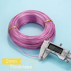 Camellia Round Aluminum Wire, Flexible Craft Wire, for Beading Jewelry Doll Craft Making, Camellia, 12 Gauge, 2.0mm, 55m/500g(180.4 Feet/500g)