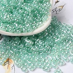 Turquoise Opaque Acrylic Beads, Pearlized, Beans, Turquoise, 6x3.5x3mm, Hole: 1.2mm, about 10000pcs/500g