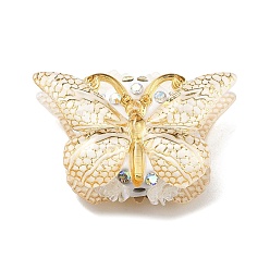 (404) Непрозрачное AB Кислое яблоко Бусины со стразами, полимерная глина , бабочка акриловые двухсторонние декоративные бусины, для ювелирных изделий diy, брелки и ручки с бусинами, цветочный белый, 26x38x17 мм, отверстие : 1.8 мм