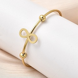 Infinity 201 из нержавеющей стали манжеты браслеты, браслеты с крутящим моментом для женщин, бесконечность, 0.2 см, внутренний диаметр: 2-1/8x1-7/8 дюйм (5.25x4.8 см), бесконечность: 18x8 мм