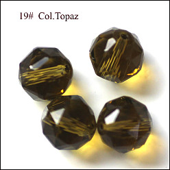 Цвет Оливы Имитация Австрийские кристаллические шарики, класс AAA, граненые, круглые, оливковый, 6 мм, отверстие : 0.7~0.9 мм