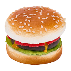 Chameau 2Pièces décoratives en cuir PU représentant un hamburger, pour la décoration de bureau à domicile, chameau, 82x61mm